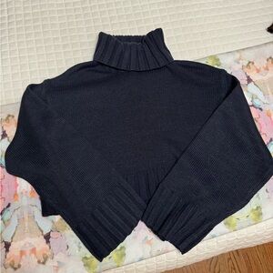 H&M Navy Crop Turtleneck Sweater 🩵😇